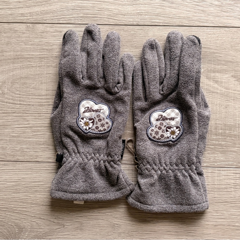 Ziener Women’s Fleece Gloves Size 7.5 Gray Touchscreen Winter Outdoor